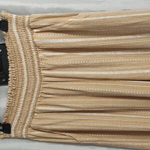 BeBop Cream and Tan Wide Leg Pants